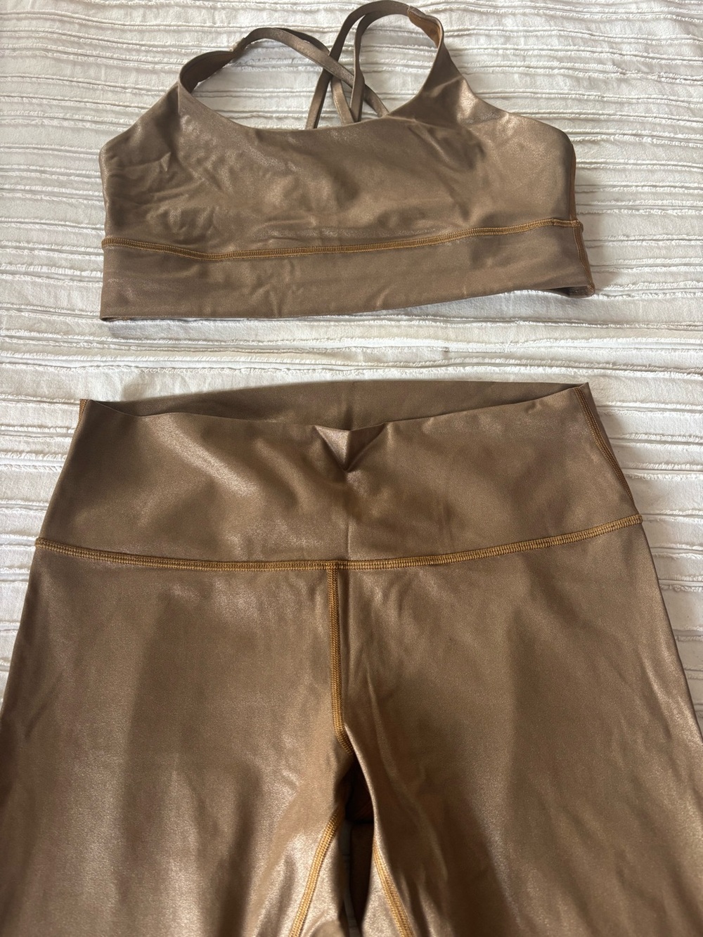 Lululemon legging and bra.